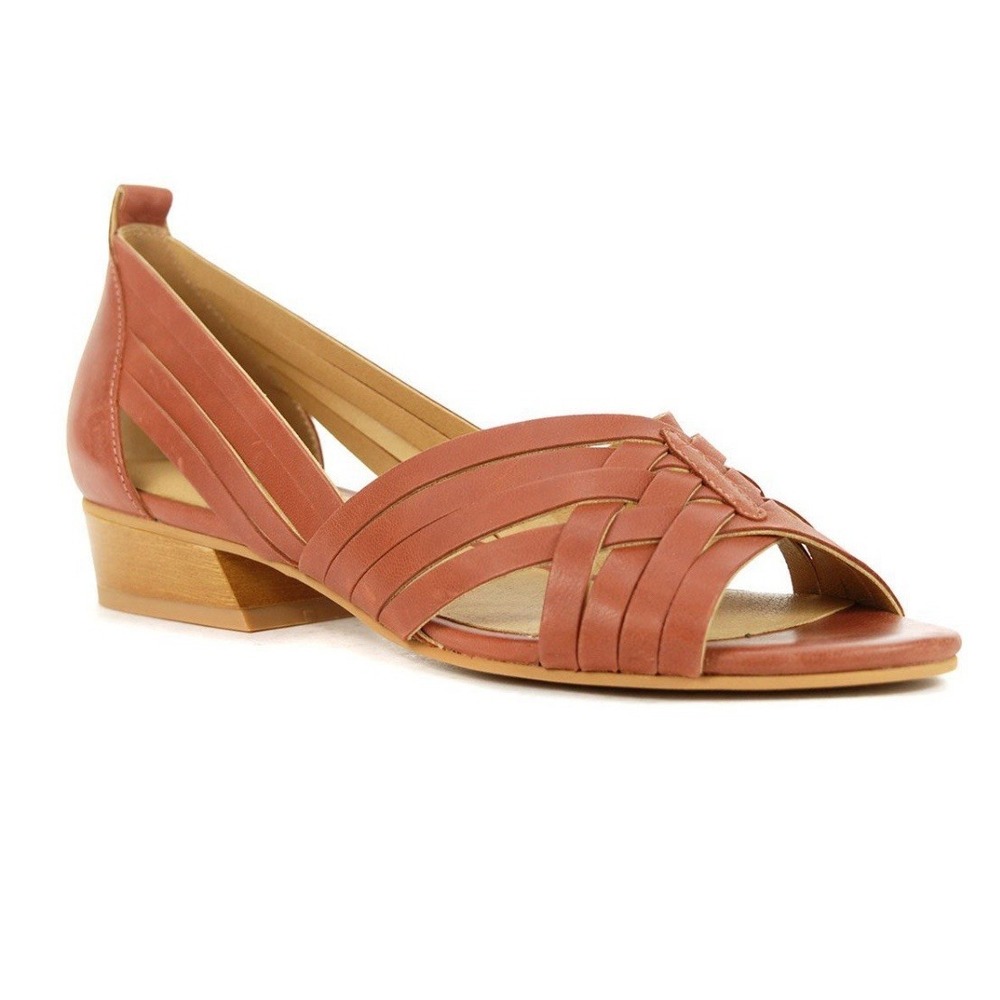 Lucky Brand Woven Leather D'Orsay Sandals in Terracotta